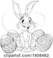 Easter Bunny And Chocolate Eggs Rabbit Cartoon