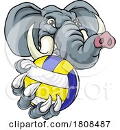 Elephant Volleyball Volley Ball Animal Mascot by AtStockIllustration