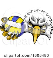 Poster, Art Print Of Eagle Hawk Bird Volleyball Volley Ball Mascot