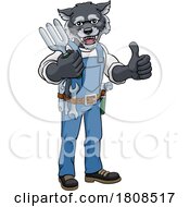 Poster, Art Print Of Wolf Gardener Gardening Animal Mascot