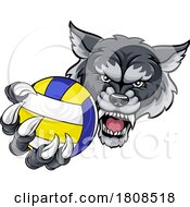 Poster, Art Print Of Wolf Werewolf Volleyball Volley Ball Claw Mascot