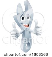 Poster, Art Print Of Adjustable Wrench Mascot Holding Up Thumbs