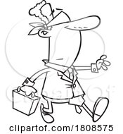 Cartoon Outline Blindfolded Business Man by toonaday