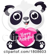 Poster, Art Print Of Cartoon Valentines Day Panda Mascot With A Heart