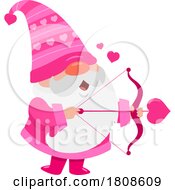 Cartoon Valentines Day Gnome Aiming Cupids Arrow