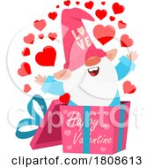 Poster, Art Print Of Cartoon Valentines Day Surprise Jumping Out Of A Gift Box