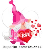 Poster, Art Print Of Cartoon Valentines Day Gnome With A Love Heart