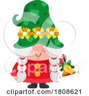 Cartoon Christmas Gnome Ringing A Bell