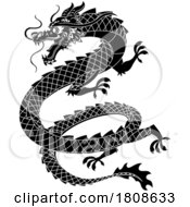 Black And White Chinese Dragon by Hit Toon
