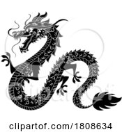 Black And White Chinese Dragon