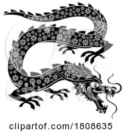 Poster, Art Print Of Black And White Chinese Dragon