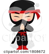 Cartoon Ninja Using The Technique Of Emitting Smoke