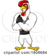 Cartoon Buff Rooster Chicken Mascot Character