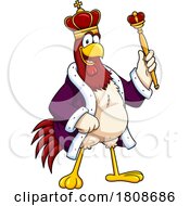 Cartoon King Rooster Chicken Mascot Character