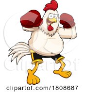 Cartoon Fighting Rooster Chicken Mascot Character by Hit Toon