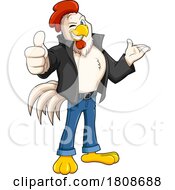 Cartoon Rockabilly Rooster Chicken Mascot Character