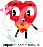 02/09/2024 - Cartoon Valentines Day Heart Mascot Being Romantic