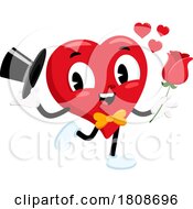02/08/2024 - Cartoon Valentines Day Heart Mascot Being Romantic