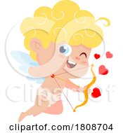 Poster, Art Print Of Cartoon Valentines Day Cupid With A Bow And Arrow