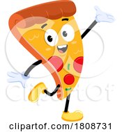 Cartoon Pizza Slice Mascot Royalty Free Licensed Stock Clipart by Hit Toon