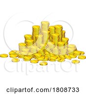 Poster, Art Print Of Cartoon Stacks Of Gold Coins