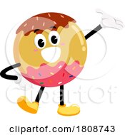 Poster, Art Print Of Cartoon Donut Food Mascot Character Presenting
