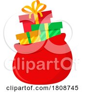 Poster, Art Print Of Cartoon Christmas Sack With Gifts
