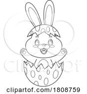 02/12/2024 - Cartoon Black And White Easter Bunny Rabbit