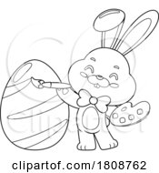 02/11/2024 - Cartoon Black And White Easter Bunny Rabbit