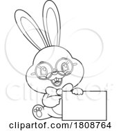 02/12/2024 - Cartoon Black And White Easter Bunny Rabbit