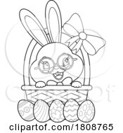 Cartoon Black And White Easter Bunny Rabbit