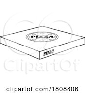 Cartoon Black And White Pizza Box