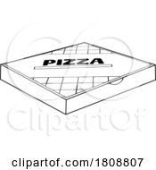 Poster, Art Print Of Cartoon Black And White Pizza Box