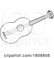 Cartoon Black And White Guitar