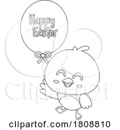 Cartoon Black And White Easter Bunny Rabbit