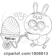 02/13/2024 - Cartoon Black And White Easter Bunny Rabbit