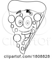 02/14/2024 - Cartoon Black And White Pizza Slice Mascot Royalty Free Licensed Stock Clipart
