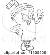 Cartoon Black And White Fountain SodaFood Mascot Character