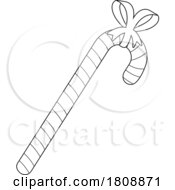 Poster, Art Print Of Cartoon Black And White Christmas Candy Cane