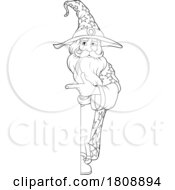 Poster, Art Print Of Wizard Merlin Cartoon Beard Magician Man Character