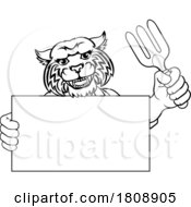 Gardener Wildcat Cartoon Tool Handyman Mascot by AtStockIllustration