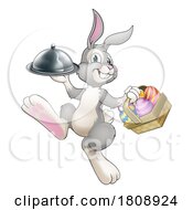 02/18/2024 - Easter Bunny Rabbit Cartoon Food Tray Cloche Chef