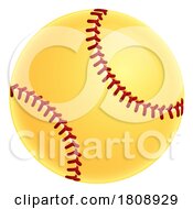 Softball Ball Cartoon Sports Icon Illustration by AtStockIllustration