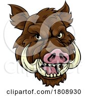 Boar Wild Hog Razorback Warthog Mascot Pig Cartoon