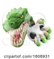 Poster, Art Print Of Crocodile Dinosaur Alligator Soccer Sports Mascot
