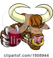 02/18/2024 - Bull Minotaur Longhorn Cow Cricket Mascot Cartoon