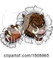 Poster, Art Print Of Boar Wild Hog Razorback Warthog Football Mascot