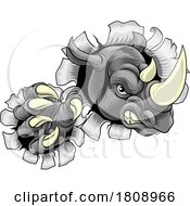 02/19/2024 - Rhino Rhinoceros Mean Angry Cartoon Sports Mascot