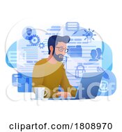 Poster, Art Print Of Man Laptop Resume Cv Job Search Online Cartoon