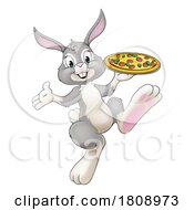 02/19/2024 - Easter Bunny Rabbit Cartoon Pizza Restaurant Chef